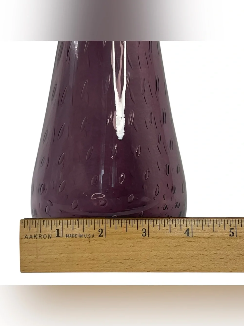 Vintage Empoli Style Amethyst Purple Glass Genie Decanter Stopper 15” MCM Italy